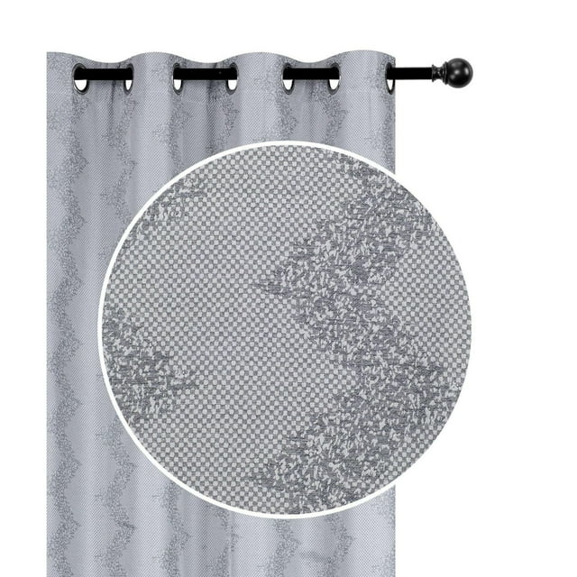 Jacquard Panel W 8 Grom (Chevron) (Gray) (96") - Set of 2