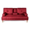 thumbnail image 2 of Sofá Cama De Lino Rojo Modelo Coffey Makora Con Portavasos, 2 of 9