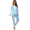 thumbnail image 4 of Uniexcosm Women’s Pajama Set Long Sleeve Top Pjs Lounge Sets with Pocket, 4 of 10