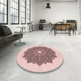 thumbnail image 3 of Ahgly Company Indoor Square Patterned Light Rose Pink Area Rugs, 6' Square, 3 of 6