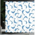 thumbnail image 4 of Ambesonne Dolphin Shower Curtain, Wildlife Under the Sea, 69"Wx70"L, Blue White, 4 of 5