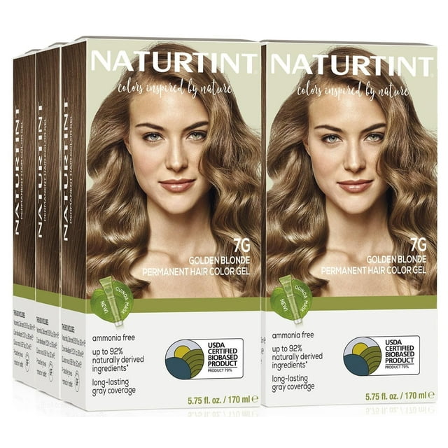 Color de cabello Naturtint 7 G, rubio dorado permanente, paquete de 6 unidades