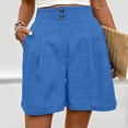 thumbnail image 7 of Tumotour Summer Linen Shorts for Women's Elastic Waist Outdoor Work Shorts Jogging Walkshort Straight-Leg Shorts, 7 of 7