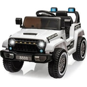 Hetoy White 12V Electric Ride On Truck for Boys & Girls –Off-Road SUV with Parental Remote Control, Safety Belt, and Music (Ages 3-7) – Ideal for Adventure Seekers