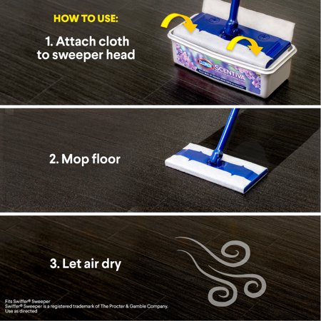 CLOROX SCENTIVA DISINFECTING WET MOP PADS, LAVENDER & JASMINE, 48 WET REFILLS, PACK OF 2
