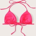 thumbnail image 7 of XIAONU Solid Tie Halter Triangle Bikini Top for Women Plain Minimalist Summer Beach Pool Swim Separates, 7 of 7