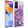 thumbnail image 4 of for Xiaomi Note 11 Pro Glitter Case with Ring Holder, Bling Sparkle Floating Liquid Soft TPU Cushion Fashion Clear Case Cover for Xiaomi Note 11 Pro/Note 11 Pro+  Purple, 4 of 14