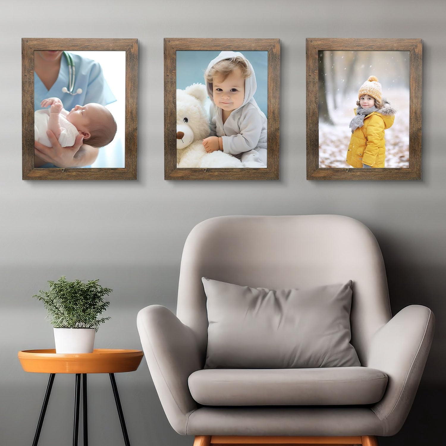 Golden State Art 11 x 14 Rustic Picture Frames, Gallery Wall Frames Set, Brown, Pack of 10