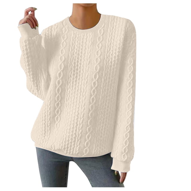Timegard Womens Long Sleeve Tops Crewneck Drop Shoulder Solid Color Pullover Fall Casual Loose Blouse