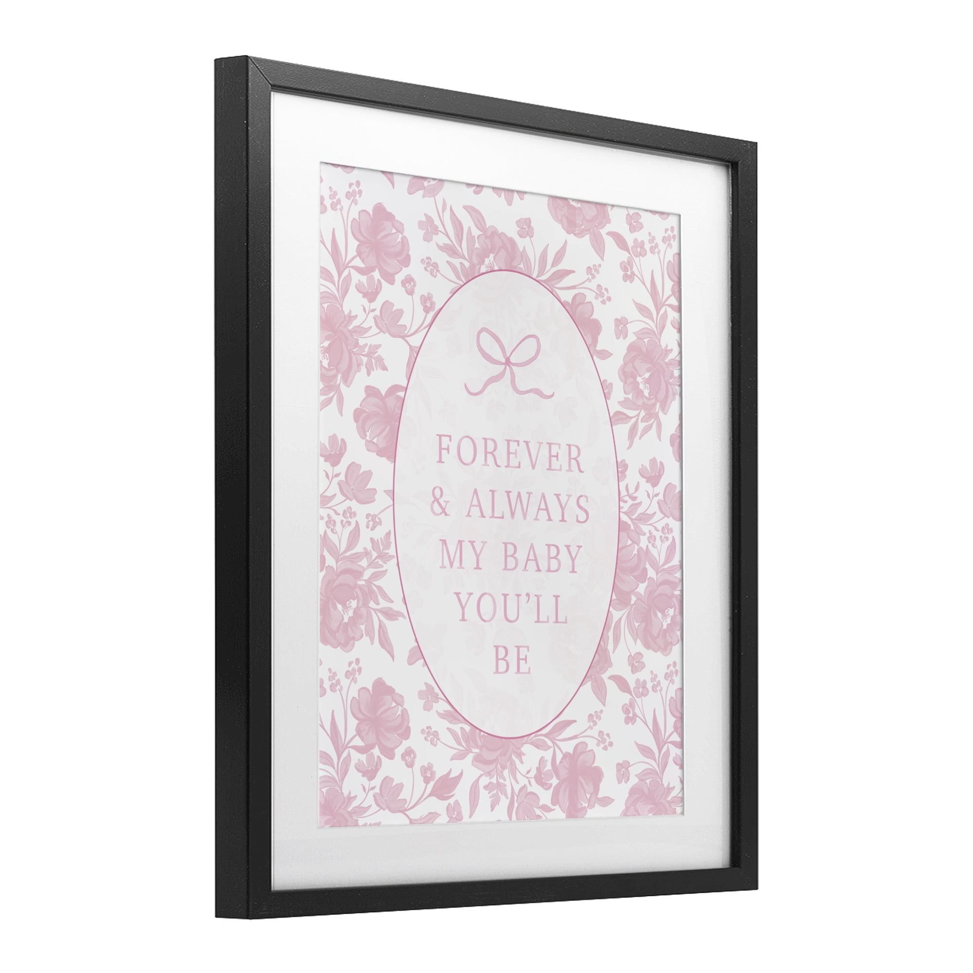 Stupell Industries Forever and Always Pink Florals Black Framed Print Under Glass, design by Cherrywood Lane