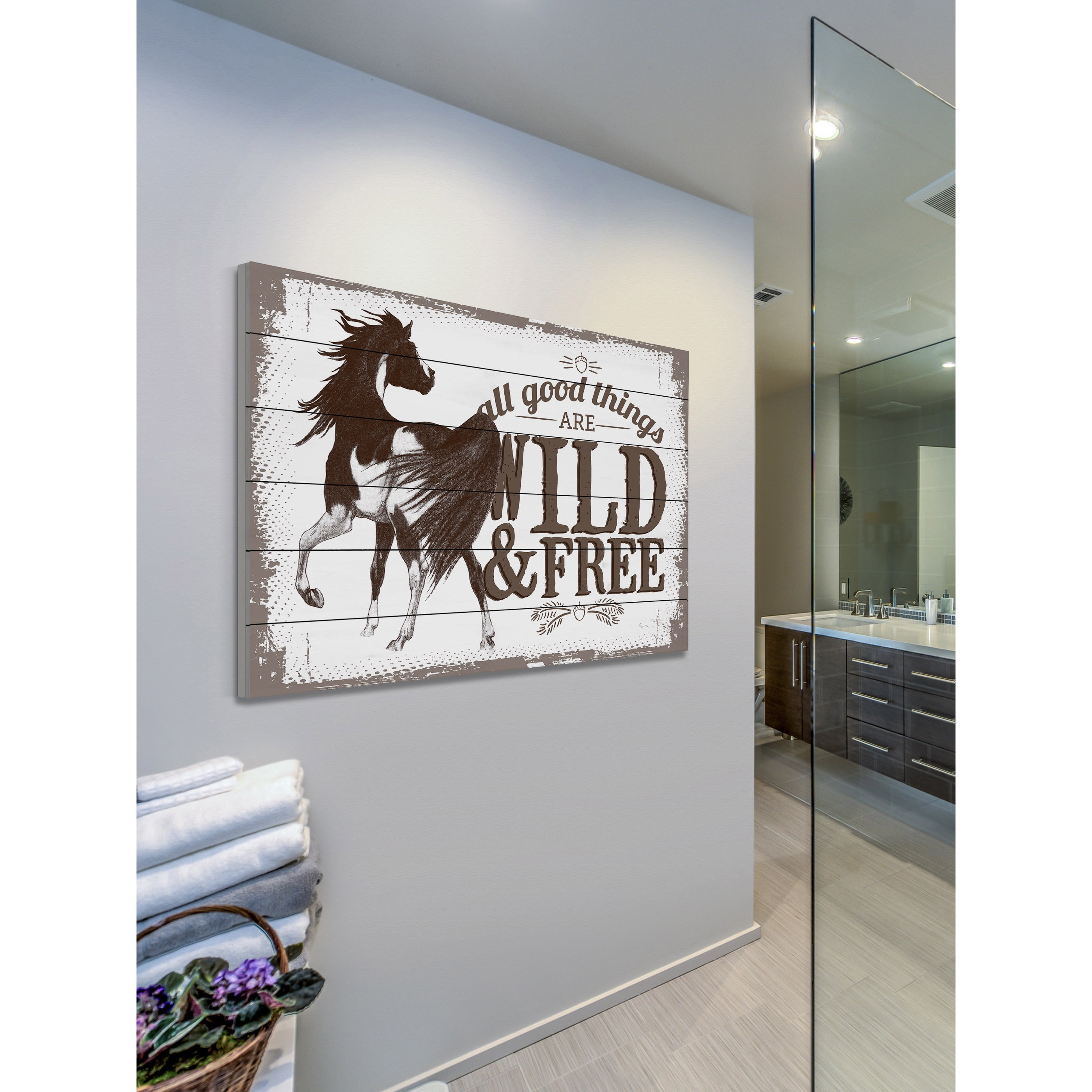 "Wild and Free" Painting Print on White Wood