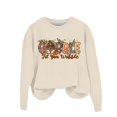 thumbnail image 1 of WEAIXIMIUNG Chandail en Molleton Blanc pour Femmes Mignon Dinde Imprimé Action de Grâce Col Rond Chandail en Molleton Ajusté Chandail Décontracté Manches Longues Chemises d'Entraînement Amples Blouse Décontractée Manches Longues, 1 of 5