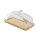 thumbnail image 5 of Soporte para tartas con tapa, mantequillera rectangular, cúpula decorativa para postres con base Madera de bambú, 5 of 9