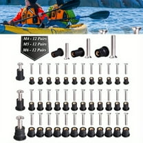 36 Pairs Neoprene Well Nuts with Stainless Steel Screw M5 Rubber Well Nuts Kayak Brass Copper Bolts Well Nut Kit for Kayak Motorcycle Boat Marine Windscreen Accessories (M4 M5 M6)