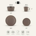 thumbnail image 2 of Stone Lain Celina Ensemble de Vaisselle en Grès 16 Pcs, Service pour 4, Brun Mat, 2 of 12