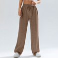 thumbnail image 2 of Hearthz Women's Wide Leg Sweatpants High Waist Baggy Flared Pants Drawstring Athletic Joggers Sweat Pants Blue,XXL, 2 of 6
