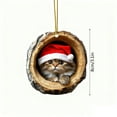 thumbnail image 3 of Beautynvta Forest Animal Christmas Ornaments, 3.15'' Cozy Xmas Cat in Tree Hole Ornaments for Christmas Tree, Personalized Acrylic Hanging Ornament, Gifts for Animals Lovers, 3 of 7