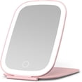 thumbnail image 1 of Espejo de viaje NEZZOE recargable con luz de 7.5 pulgadas, color rosa, 1 of 6