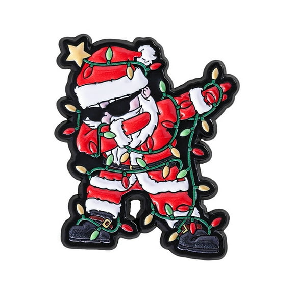 Vibrant Santa Christmas Enameled Pin With Secure Fastener For Costume Jewelry Family
