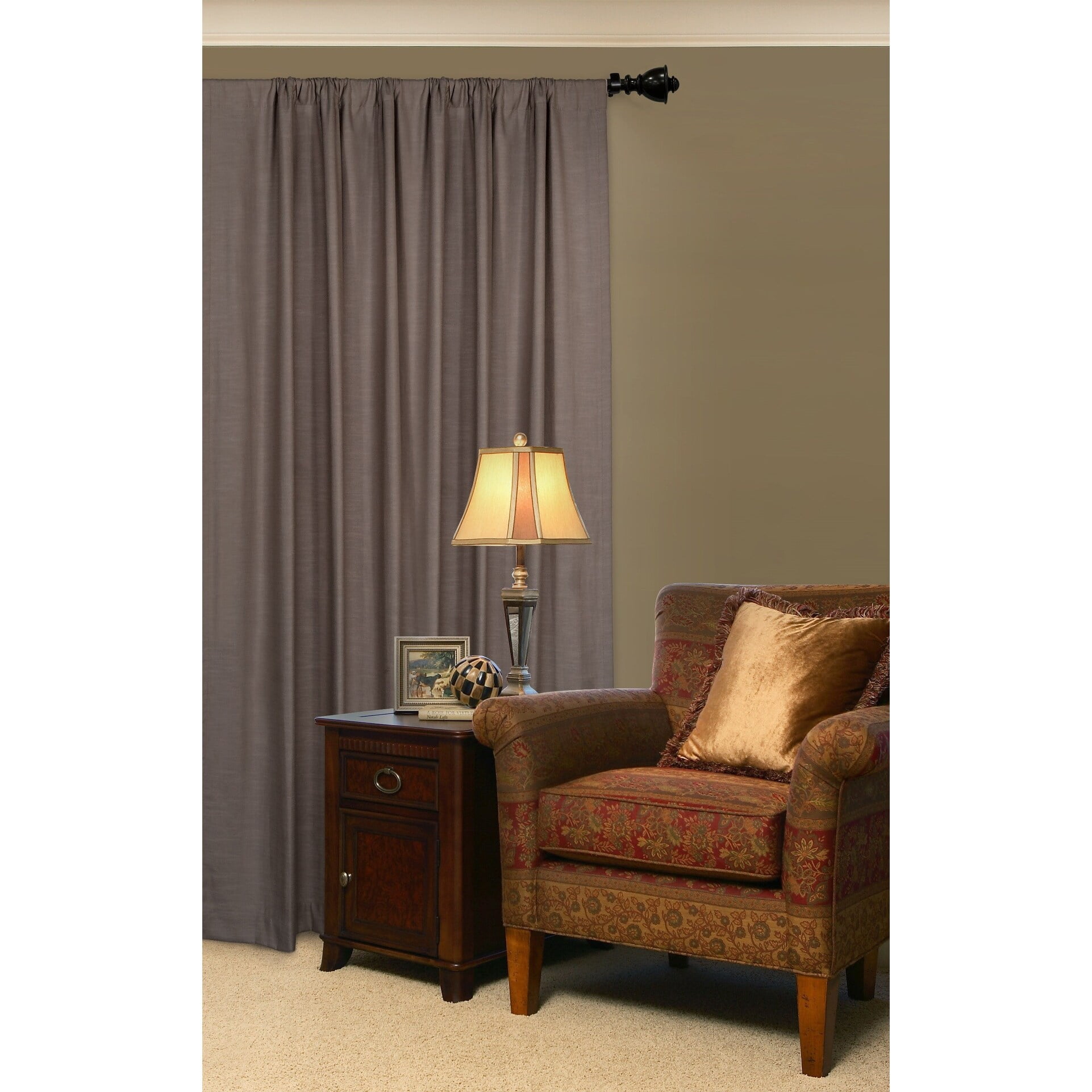 5/8" Drapery Single Curtain Rod Set with Decorative Urn Finials_Oil Rubbed Bronze 28"-48" - Oil Rubbed Bronze