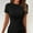 Black, variant on Dolkfu Short Sleeve Summer Tops for Women Green Crew Neck Tops Waves Stylish,Casual T-Shirts Women'S T Shirts