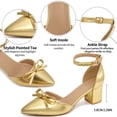 thumbnail image 3 of Ecetana Women's Pumps Pointed-Toe chunky Heel Shoes with Bow Elegant Ankle Strap Dress Shoes for Wedding Party Office, 3 of 6