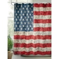 thumbnail image 3 of American Flag Waterproof Fabric Shower Curtain, Vintage Blue Red USA Flag Shower Curtain for Bathroom Curtains Bathtubs Hotel Washable Shower Curtains with 12 Hooks Standard 66x72, 3 of 6