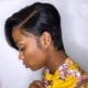 thumbnail image 2 of Peluca europea y americana mujer africana pelo corto cabeza negra cabeza hermosa fibra química BoBo peluca de seda de alta temperatura, 2 of 4