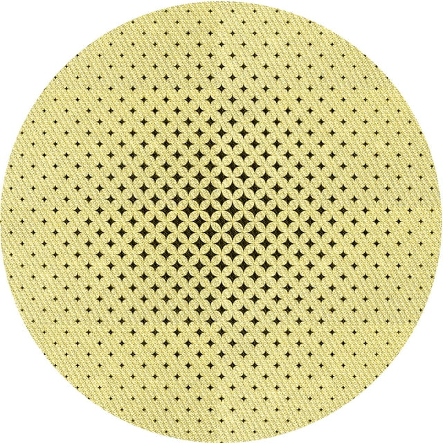 Ahgly Company Tapis Rond Lavable en Machine Intérieur Transitionnel Jaune Soleil, 4 Pieds Rond