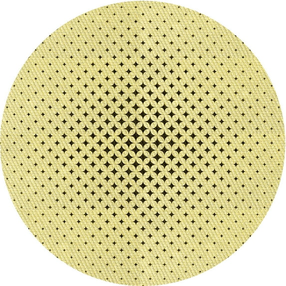 Ahgly Company Indoor Round Patterned Sun Yellow Area Rugs, 8' Round