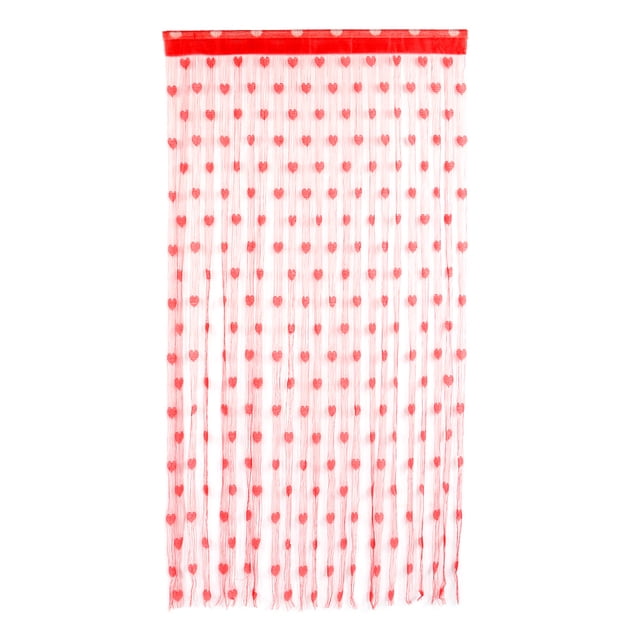 Cortina de ventana de puerta de poliéster para decoración de dormitorio y sala de estar (rojo)