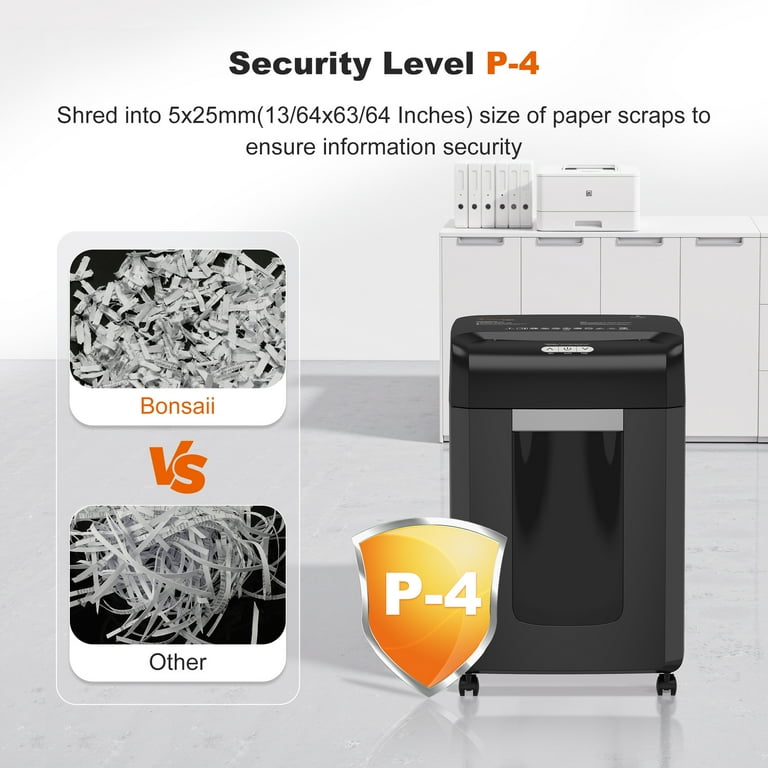 Bonsaii Paper Shredder 18-Sheet Cross Cut Office Shredder 60 Mins