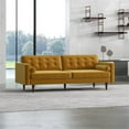 thumbnail image 7 of Pemberly Row Mid-Century Modern Tufted Back Gold Velvet Upholstered Sofa, 7 of 7