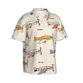 thumbnail image 2 of Easygdp Striped Vintage Planes Men's Hawaiian Shirts Print Lapel Short Sleeve for Beach, vacation, party, casual occasions - Small, 2 of 9