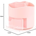 thumbnail image 2 of Roterande pennställ, 4 fack pennhållare - Skrivbordsförvaring för kontorsmaterial, sminkborstar för hem och kontor, pennorganisatör skrivbordsarrangör, 2 of 5
