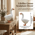 thumbnail image 6 of Goose Statue Farm Animal Sculptur - Artificial Animals Sculpture Handcrafted Free Standing for Lawn Patio Tabletop Decoration Art Crafts (White), 6 of 9
