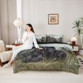 thumbnail image 5 of Homewish Vintage Labrador Retriever 7-Piece Twin Bedding,Rustic Mallard Duck Bedding Comforter Set,Green Black,Black Reversible, 5 of 8