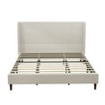 thumbnail image 7 of Ember King Size Platform Bed Frame with Chenille Upholstered Headboard, No Box Spring Needed, Beige, 7 of 7