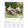 thumbnail image 3 of KINGYES Folding Adjustable Adirondack Chair with Retractable Ottoman, HDPE Reclining Adirondack Chair with Cup Holde, Brown, 3 of 4