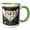 Green/White, variant on 3drose, Song Angel Initial Letter E, 11oz Two-tone Yellow Mug