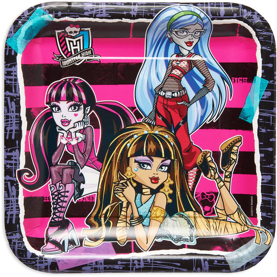 9" Monster High Square Paper Party Plate, 8ct