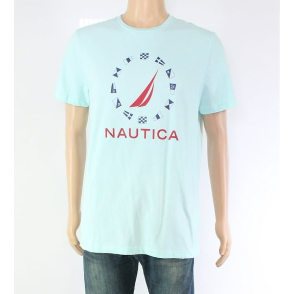Nautica Men's Graphic Speciality Cutups T-Shirt, Blue Tint , Size L