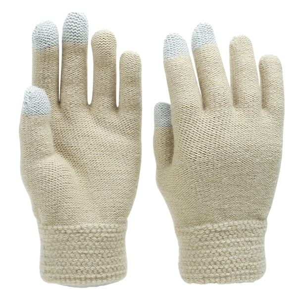 Minnieouse Guantes De Invierno Para Hombre Gorros De Invierno Para Hombres Estilo De Punto Clásico guantes y mitones Beige Minnieouse AP009484-03B