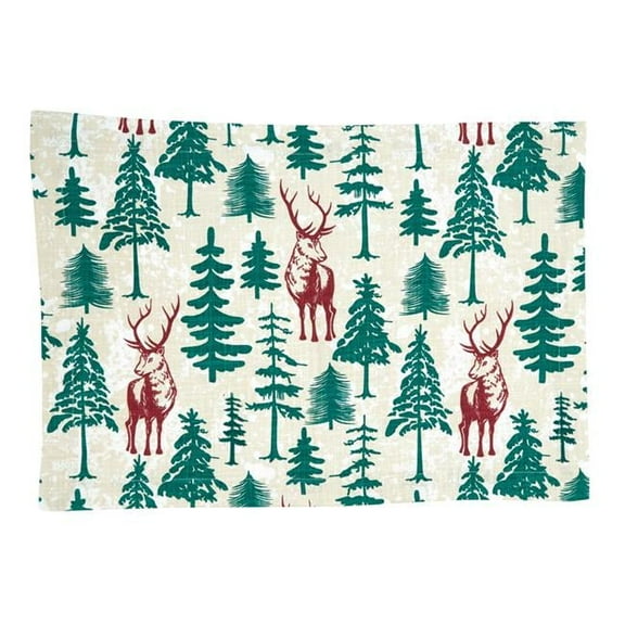 Saro Lifestyle Deer and Trees Design Placemat (Set of 4)