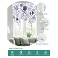 thumbnail image 2 of Purple Flowers Tie Up Curtains for Windows 63 Inch Length Balloon Curtains Kitchen Adjustable Balloon Window Shade Watercolor Farmhouse Botanical Floral Leaf Tie Up Bathroom Curtain Window 42"x63", 2 of 6