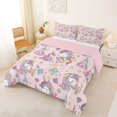 thumbnail image 2 of Manfei Dreamy Castle Queen Comforter Set,Sweet Unicorn Print Comforter Sets Queen,Pink,Pink Reversible,3-Piece,1 Comforter and 2 Pillowcases, 2 of 7