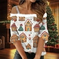 thumbnail image 2 of Fall Fashion Must Haves Christmas Tshirts Women Christmas Fashion Top 3/4 Sleeve Tops Blouse Fall Clothes My Items, 2 of 5
