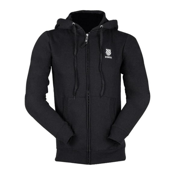 Sudadera Para Hombre K-SWISS Con Gorro Y Cierre Frontal Negra Talla M