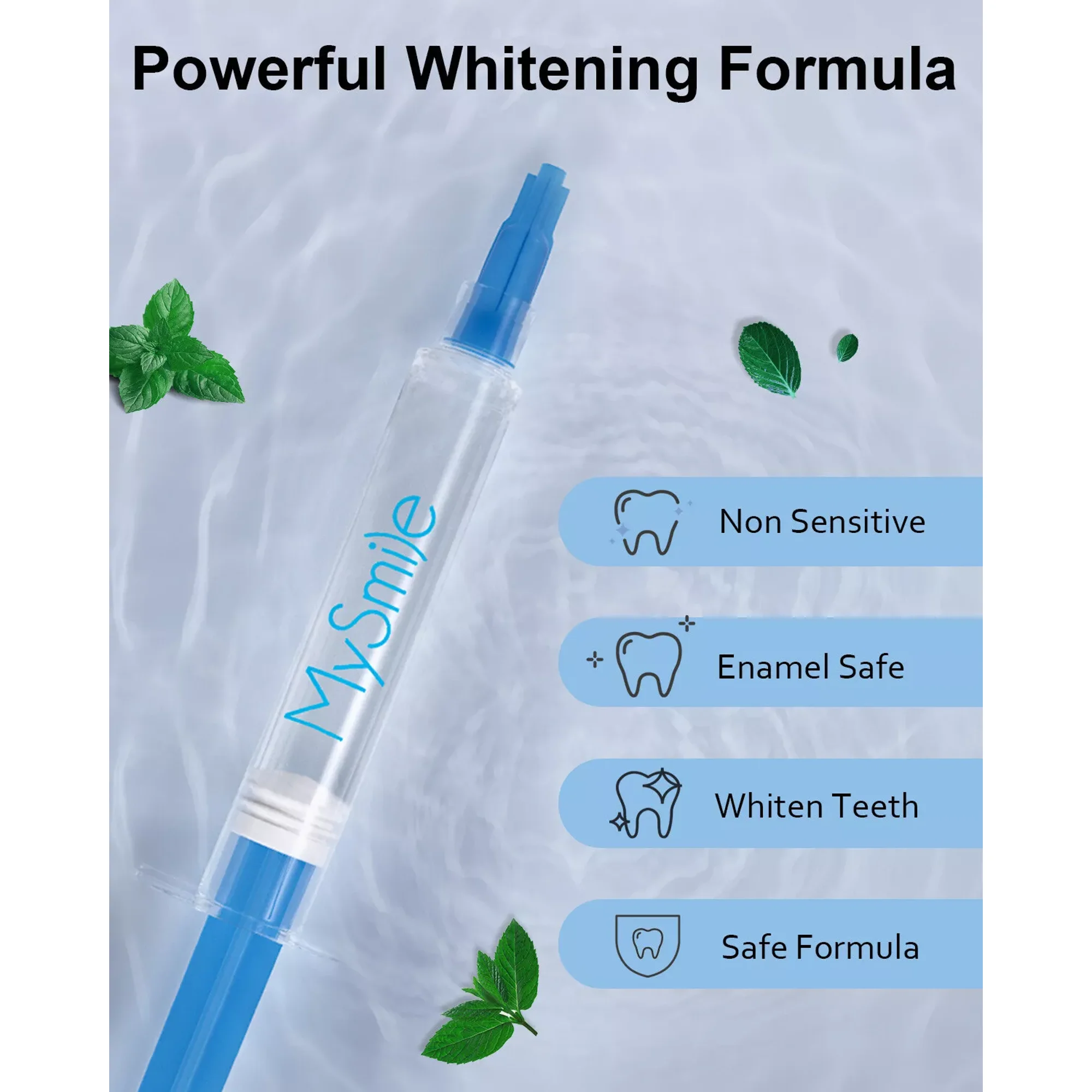 MySmile Teeth Whitening Gel Refill, Carbide Peroxide Whitening Gel for LED Teeth Whitening Kit, Non-Sensitive & Enamel Safe, Not Include Teeth Whitening Light, 10Pcs x 3ml Economy Packaging