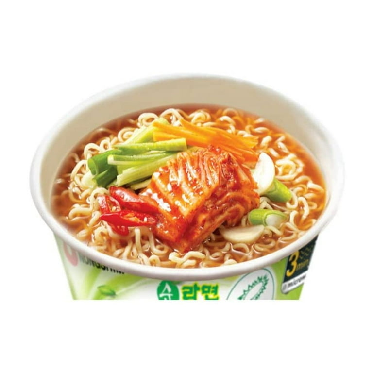 Nongshim Soon Vegan Korean Spicy Kimchi Instant Noodle Cup, 2.64